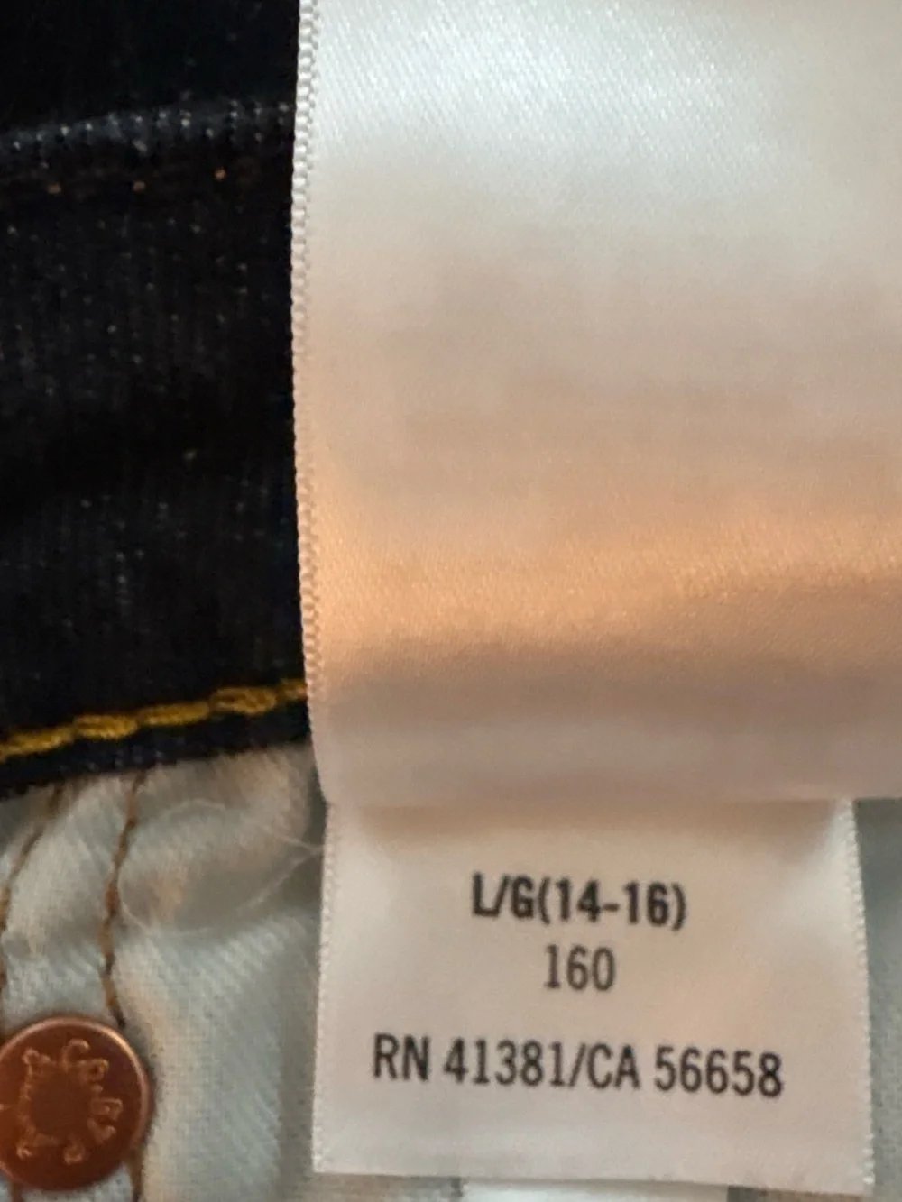 Ralph Lauren Girls Straight-Leg Jeans in Dark Blue Denim